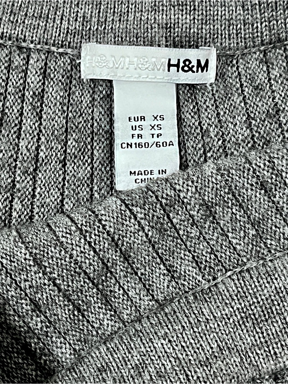 H&M Gray Ribbed Knit Flared A-Line Mini Skirt Size XS - Picture 4 of 5